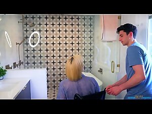 Son Bathing Injured Mom Full Naked, Rubbing Her Body And Boobs, Mom Let Him Suck Pussy And Got Fucked, Big Boobs Milf Ryan Keely